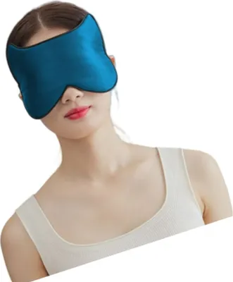 Produktbild von INF Seidige Schlafmaske für Reisen, weiche Augenmaske zum Schlafen Blau