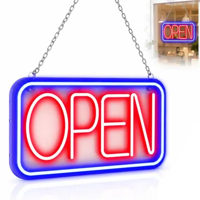 Produktbild von Open LED Leuchtschild für Eingang und Empfang, Dekorative Beleuchtung für Laden, Café, Bar, Salon und Hotel
