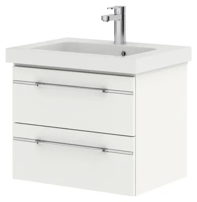 Produktbild von Pelipal Badmöbel-Set Balto Sprint BxHxT 64,5 x 48 x 44 cm Frontfarbe weiß mit Waschtisch Mineralmarmor SET-014-001