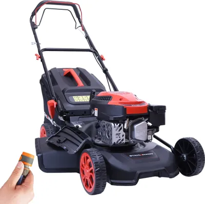 Produktbild von STAHLMANN Rasenmäher Benzin mit Antrieb BR460 – 5,4PS (4,0kW) 170ccm mit Antrieb, 46cm Schnittbreite, Mulchen, Schnitthöhenverstellung