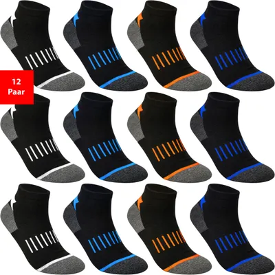 Produktbild von Sneaker Socken Herren Damen 12 Paar Baumwolle Sport Kurzsocken Füßlinge Kurz - 43-46