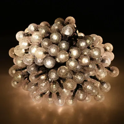 Image de Guirlande Lumineuse Solaire De Jardin,200 LED,pour Noël,mariage,décoration Intérieure,lumière Chaude