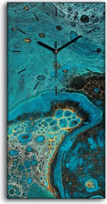 Produktbild von Wandkunst Leinwand Bild Uhr Geräuschlos Kunstdruck 30x60 Malerei Abstrakte Kunst - schwarze Hände