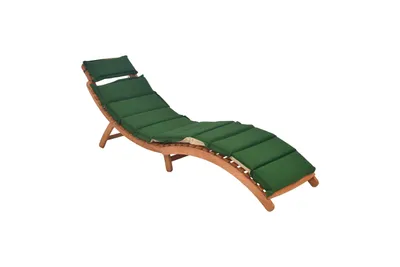 Produktbild von Merxx Gartenliege "Ipanema" - Eukalyptus, inkl. Auflage grün/beige
