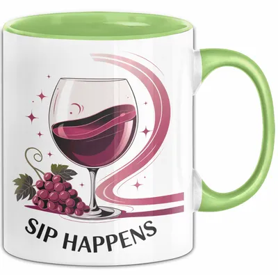Produktbild von Wein Liebhaber Tasse Geschenk Lustige Geschenkidee Spruch Für Wein Fans (Grün)