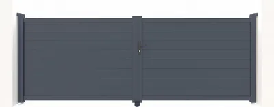Produktbild von Doppelflügeltor aus Aluminium 4m EIGER H.140cm grau