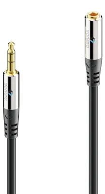 Obrázek produktu pro SONERO prodlužovací kabel s jackem, 3,5 mm, 5 m, černý