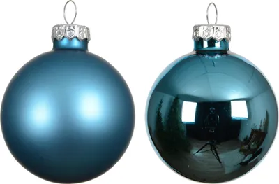 Produktbild von Weihnachtskugeln Glas 8cm 6 Stück - Folkloreblau