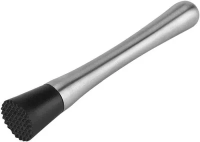 Image de Pilon à cocktail professionnel en acier inoxydable pour mojitos et cocktails, l'outil idéal pour les barmans.