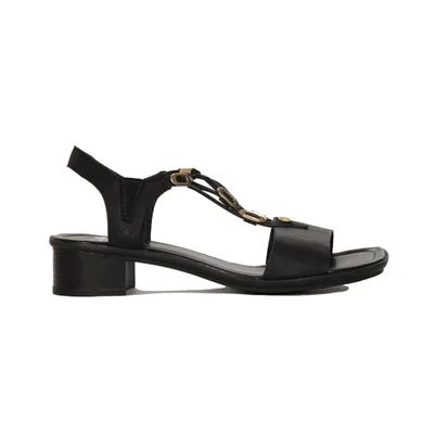 Produktbild von Rieker Damen Sandale Sandalette Karree Blockabsatz 62653, Größe:37 EU, Farbe:Schwarz