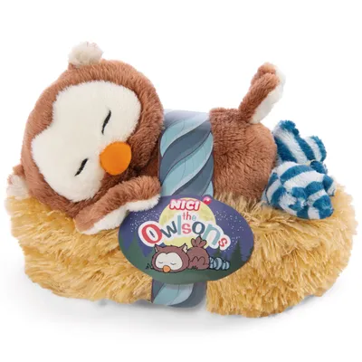 Produktbild von NICI Kuscheltier Eule Oscar schlafend im Nest 47876 - NICI Plüscheule Oscar 12cm