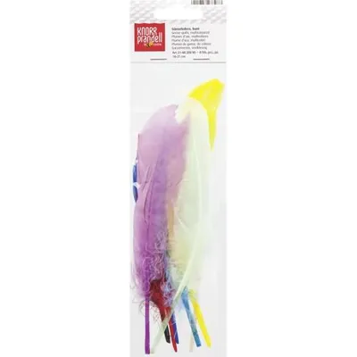Produktbild von KNORR prandell 216620990 Gänsefedern-Sortiment ca. 20 cm weiß, gelb, rot, hellblau, violett, dunkelblau, maigrün, schwarz
