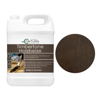 Produktbild von Contura Holzbeize 5Liter Holzfarbe Tischler Positiv Beize Holz Farbe Wasserbeize Parkett - Zartbitter