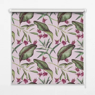 Produktbild von Seitenzug-Rollo Fensterrollo Jalousie - Lichtdurchlässig Springrollos - 90x140 cm - Tropische Blätter