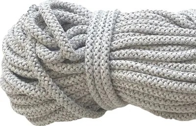 Produktbild von 8 mm x 50 m  100 % Baumwolle Baumwollkordel Seile Kordel mit Polyacryl kern Hellgrau Ø 8 mm