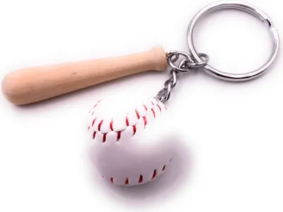 Image de Onwomania Porte-clés Balle de base-ball Gant argent Pendentif Keychain