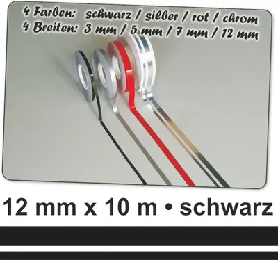 Zdjęcie produktu dla Hermann Schütz – ozdobne paski do samochodu Deco-Stripe, czarne – PODWÓJNE PASKI