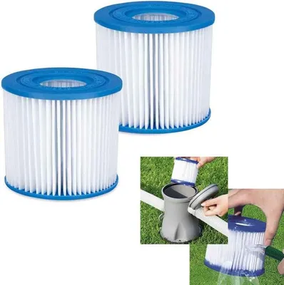 Produktbild von 2er Filterkartusche Typ D Ersatz Filter Swimming Pool Schwimmbecken Ersatzkartusche