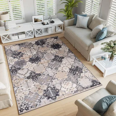 Produktbild von Tapiso Teppich COLORADO Klassisch Creme Grau Beige  300 x 400 cm