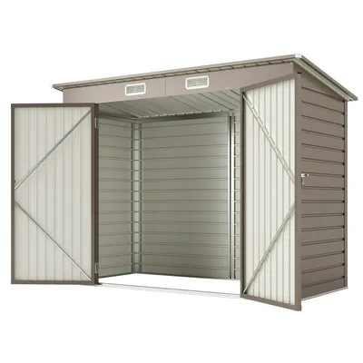 Produktbild von Outsunny Metall Gerätehaus 2,7 m² 249x121x183cm Geräteschuppen mit Pultdach
