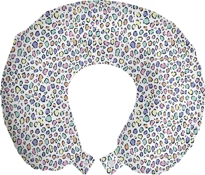 Produktbild von ABAKUHAUS Leopard-Druck Reisekissen Nackenstütze, Moderne Tierhaut, Schaumstoff Reiseartikel für Flugzeug und Auto, 30x30 cm, Mehrfarbig