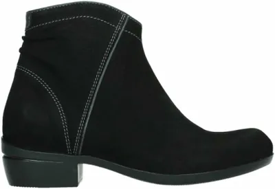 Produktbild von Damen Stiefeletten Schwarz mit kleinem Absatz und glatter Silhouette