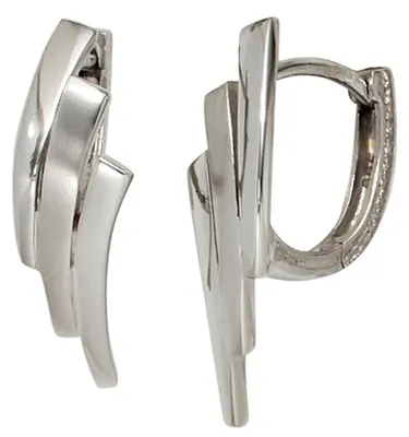 Produktbild von Ohrringe Creolen Creole Ohrschmuck aus 925 Silber teilmattiert Damen