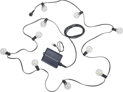 Obrázok produktu pre LED vonkajšia svetelná reťaz solárna, 10x žiarovka, diaľkové ovládanie, D 57 cm