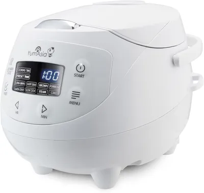 Immagine prodotto di Cuociriso - Mini cuociriso bianco - Multicooker - Cottura a vapore - Cuociriso a vapore - Capacità 0,63 litri, ideale per 1-3 persone