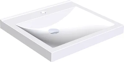 Obrázek produktu pro KWC AR umyvadlo, QUADRO, MIRANIT, 600x125x530 mm, obdélníková mísa, otvor pro baterii