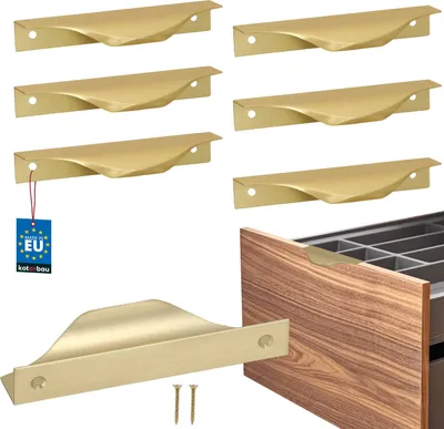 Produktbild von KOTARBAU® 6er Set Möbelgriff Möbelgriffe Schrankgriffe 96 / 116 mm ZnAl Küchengriffe Gold Griffe Möbel Türgriff Profilgriff Türgriffe Küche Schubladengriffe Griffe für Küchenschränke Modern
