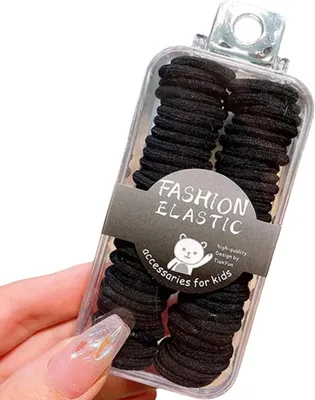 Immagine prodotto di Gommini neri per capelli Twinkies - Set colorato per acconciature infantili KP38231