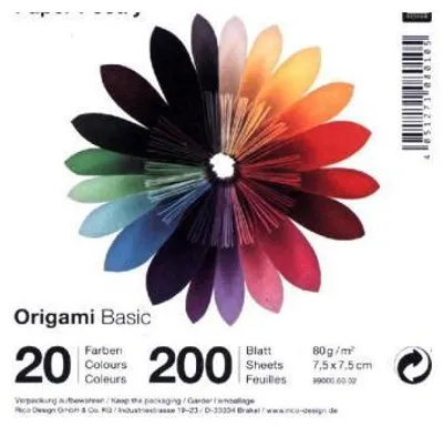 Obrázek produktu pro Origami Basic 200 listů, 7,5 x 7,5 cm