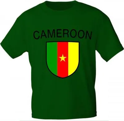Produktbild von T-Shirt mit Print - Fahne Flagge Cameroon Kamerun - 76376 dunkelgrün Gr.S-XXl Größe - XL