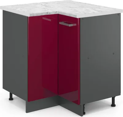 Produktbild von Eckunterschrank Vicco R-Line Rot Hochglanz 75.6 cm AP Marmor, Model 45510