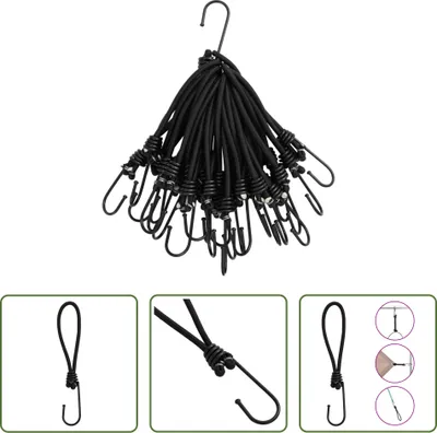 Obrázek produktu pro The Living Store Gumičky s háčky 25 ks 17 cm