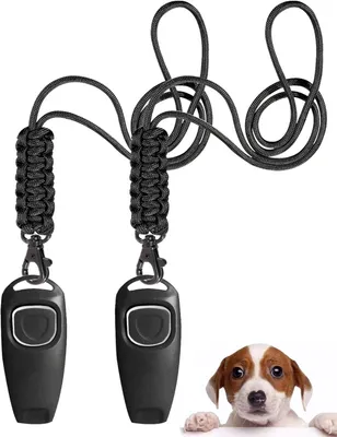 Produktbild von Hundepfeife für Rückruftraining, hohe Frequenz, 2-in-1 Design, schwarz, für Training