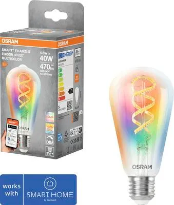 Produktbild von Osram Smart+ LED Lampe Filament dimmbar ST64 E27/4,8W(40W) klar 470 lm 2700 4000 6500 K RGBW Matter
