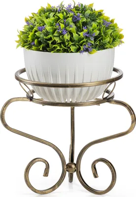 Image de Parterre de fleurs Medgre en métal patiné or 33x28x31.5 cm rustique