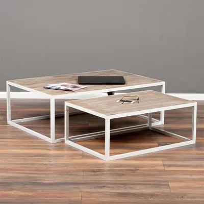 Produktbild von Modernes 2-tlg. Couchtisch-Set RIVER 120/90cm