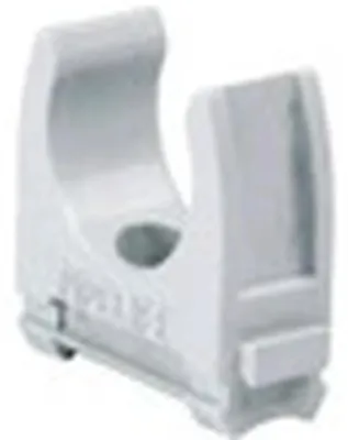 Imagen del producto de Abrazadera de sujeción Pipelife para tuberías de instalación, diámetro 16 mm, color gris claro, paquete de 100 unidades.