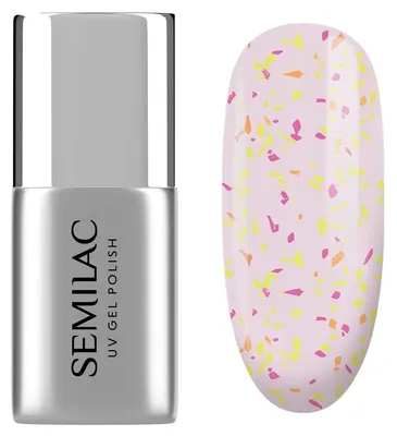 Zdjęcie produktu dla Semilac Top Do Lakierów Hybrydowych No Wipe Matte - Peach Galaxy (Hema Free) 7Ml