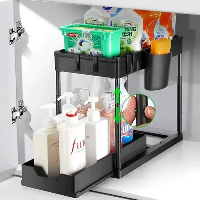 Produktbild von Famanu Unterbau-Organizer mit 2 Ebenen - höhenverstellbar und ausziehbar