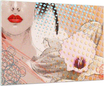 Produktbild von Bilder auf glas - Blume Dame Kleid Eleganz - 100x70cm - Glasbilder - Wandbilder - Kunstdruck - zum Aufhängen bereit - Wanddekoration aus Glas - Glas Bilder - Wandbild auf Glas - GAA100x70-3140