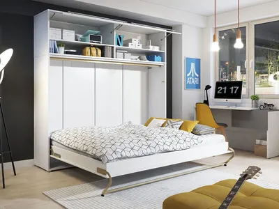 Obrázek produktu pro Horizontální sklápěcí manželská postel 140x200 CELENA 4 - bílá