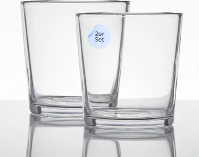 Produktbild von Runde Glas-Vasen 2er Deko-Gläser Ø 12 x 11 cm konisch, klar