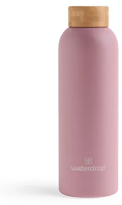 Imagen del producto de Botella de agua Waterdrop, acero inoxidable, color rosa pastel mate (600 ml)