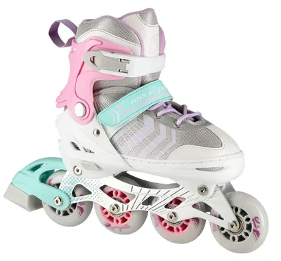 Productafbeelding van Roze skates, geschikt voor zowel inline skaten als ijs skaten, 4-in-1, maat L (39-43)