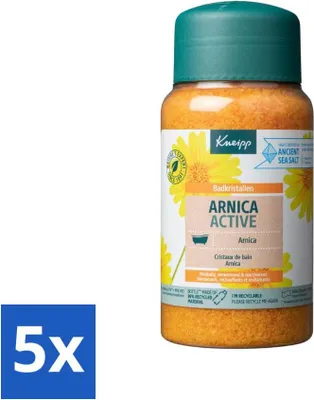 Obrázok produktu pre Kneipp - soľ do kúpeľa - kryštály do kúpeľa - uvoľnenie svalov - arnika - 600 g - ekonomické balenie - 5 kusov
