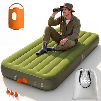Productafbeelding van Luchtbed voor 1 persoon, luchtmatras met ingebouwde afneembare pomp